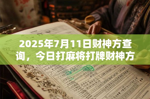 2025年7月11日财神方查询，今日打麻将打牌财神方位！