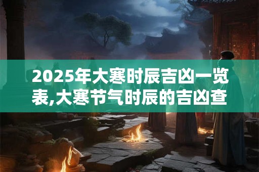 2025年大寒时辰吉凶一览表,大寒节气时辰的吉凶查询