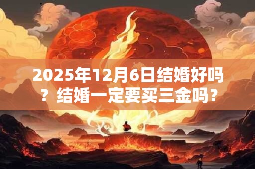 2025年12月6日结婚好吗？结婚一定要买三金吗？