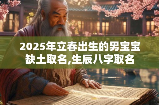 详细阅读:2025年立春出生的男宝宝缺土取名,生辰八字取名 2025年立春出生的男宝宝缺土取名,生辰八字取名