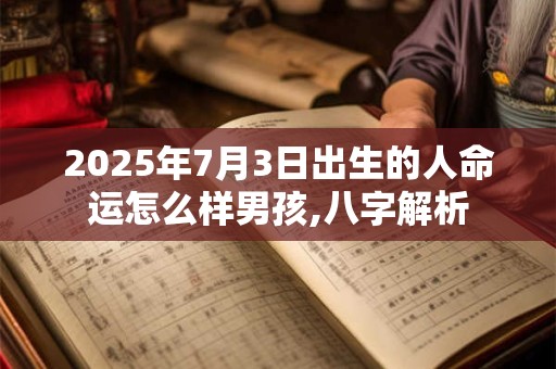 2025年7月3日出生的人命运怎么样男孩,八字解析