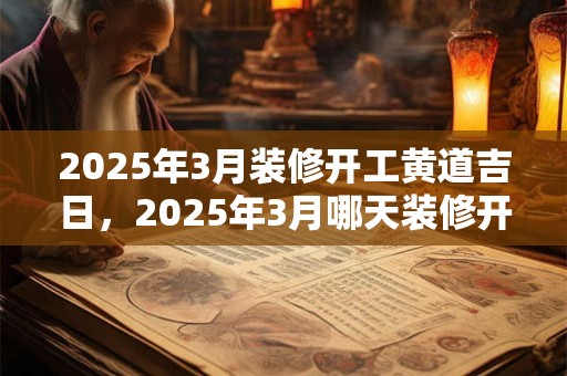 详细阅读:2025年3月装修开工黄道吉日,2025年3月哪天装修开工最好? 2025年3月装修开工黄道吉日,2025年3月哪天装修开工最好?