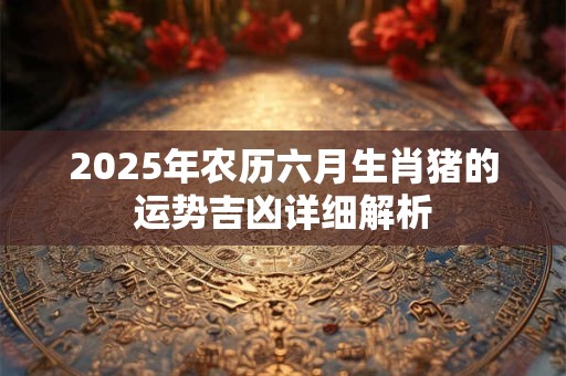 2025年农历六月生肖猪的运势吉凶详细解析