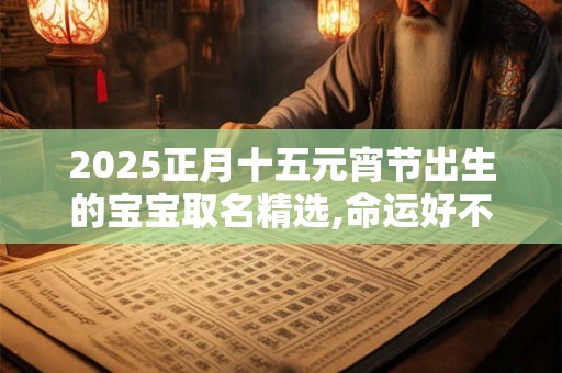 2025正月十五元宵节出生的宝宝取名精选,命运好不好