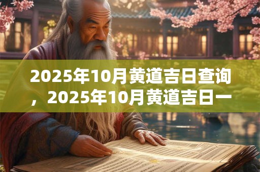 2025年10月黄道吉日查询，2025年10月黄道吉日一览表