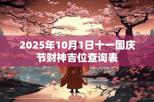 2025年10月1日十一国庆节财神吉位查询表