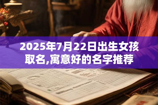 2025年7月22日出生女孩取名,寓意好的名字推荐