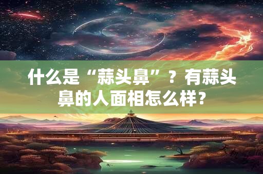 什么是“蒜头鼻”？有蒜头鼻的人面相怎么样？