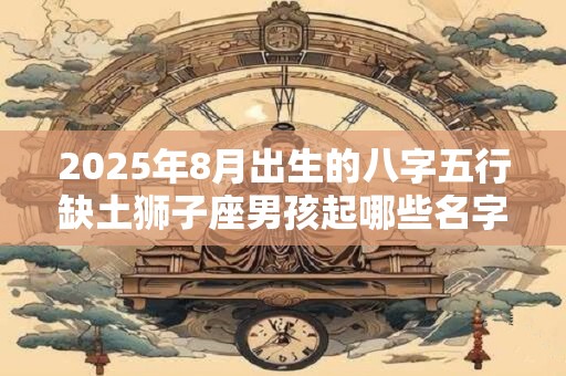 2025年8月出生的八字五行缺土狮子座男孩起哪些名字好？