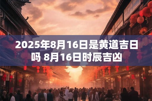 2025年8月16日是黄道吉日吗 8月16日时辰吉凶