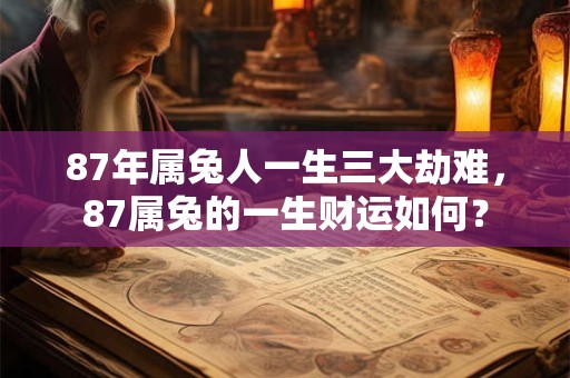 87年属兔人一生三大劫难，87属兔的一生财运如何？
