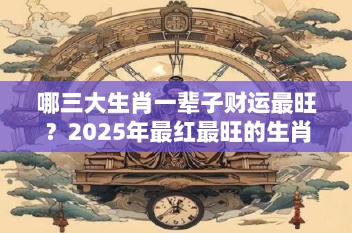 哪三大生肖一辈子财运最旺？2025年最红最旺的生肖