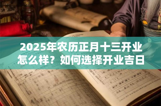 2025年农历正月十三开业怎么样？如何选择开业吉日