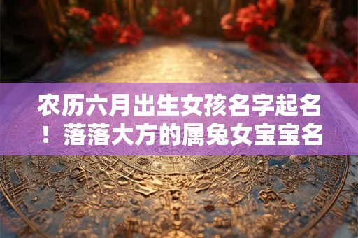 农历六月出生女孩名字起名！落落大方的属兔女宝宝名字