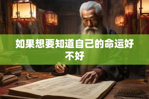 如果想要知道自己的命运好不好