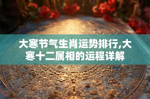大寒节气生肖运势排行,大寒十二属相的运程详解