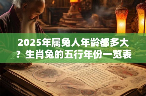 2025年属兔人年龄都多大？生肖兔的五行年份一览表