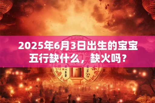 2025年6月3日出生的宝宝五行缺什么，缺火吗？