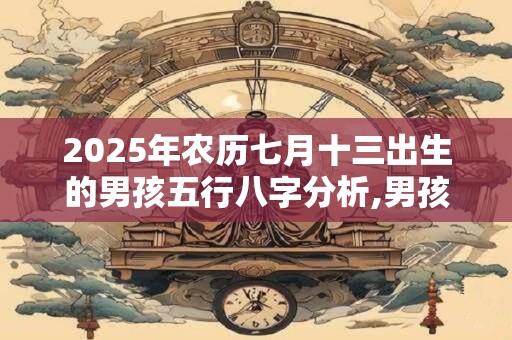 2025年农历七月十三出生的男孩五行八字分析,男孩名字分享