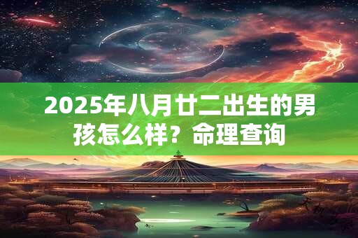 2025年八月廿二出生的男孩怎么样？命理查询