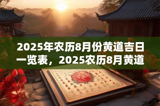 2025年农历8月份黄道吉日一览表，2025农历8月黄道吉日查询