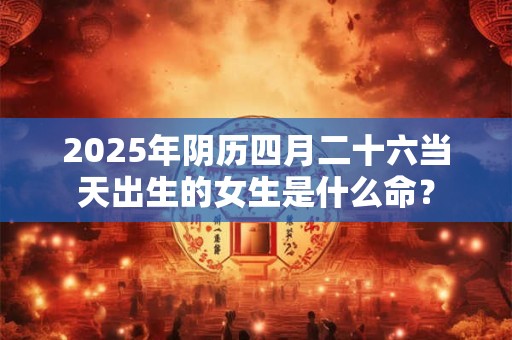 2025年阴历四月二十六当天出生的女生是什么命？