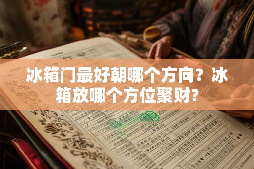 冰箱门最好朝哪个方向？冰箱放哪个方位聚财？