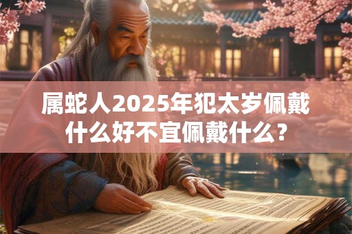 属蛇人2025年犯太岁佩戴什么好不宜佩戴什么？