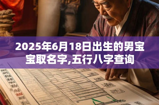 2025年6月18日出生的男宝宝取名字,五行八字查询