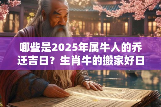 哪些是2025年属牛人的乔迁吉日？生肖牛的搬家好日子