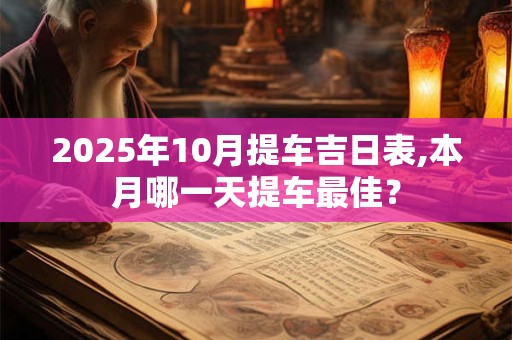 2025年10月提车吉日表,本月哪一天提车最佳？