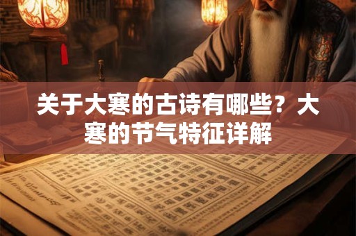 关于大寒的古诗有哪些？大寒的节气特征详解