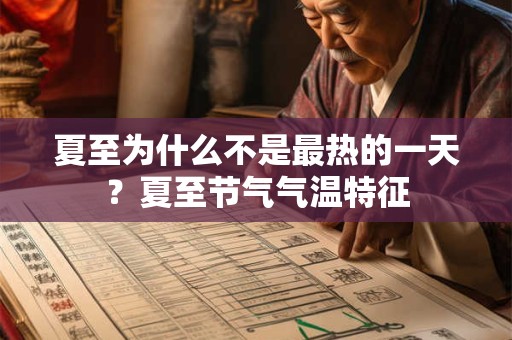 夏至为什么不是最热的一天？夏至节气气温特征