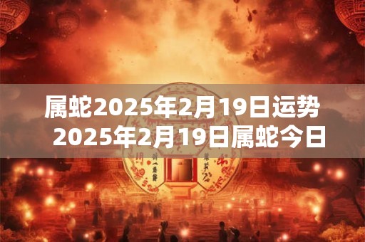 属蛇2025年2月19日运势  2025年2月19日属蛇今日运势
