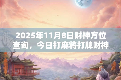2025年11月8日财神方位查询，今日打麻将打牌财神方位