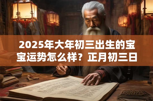 详细阅读:2025年大年初三出生的宝宝运势怎么样?正月初三日子宜忌 2025年大年初三出生的宝宝运势怎么样?正月初三日子宜忌