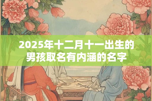 2025年十二月十一出生的男孩取名有内涵的名字