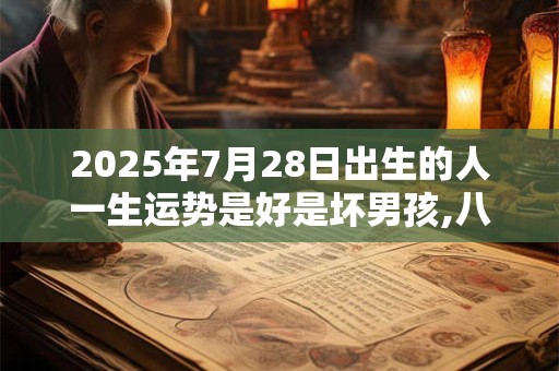 2025年7月28日出生的人一生运势是好是坏男孩,八字批解