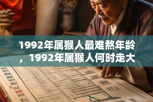 1992年属猴人最难熬年龄，1992年属猴人何时走大运？