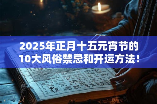 2025年正月十五元宵节的10大风俗禁忌和开运方法！