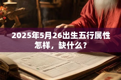 2025年5月26出生五行属性怎样，缺什么？