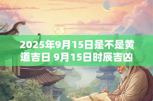2025年9月15日是不是黄道吉日 9月15日时辰吉凶