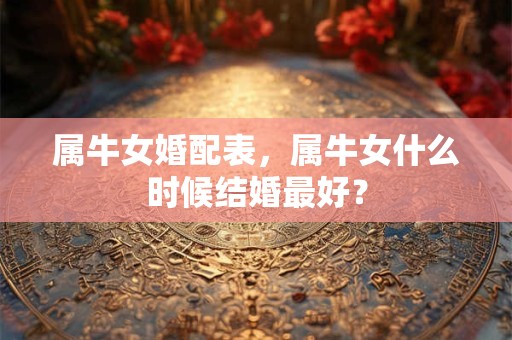 属牛女婚配表，属牛女什么时候结婚最好？