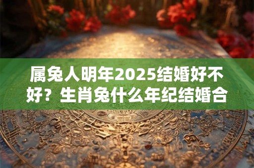 属兔人明年2025结婚好不好？生肖兔什么年纪结婚合适