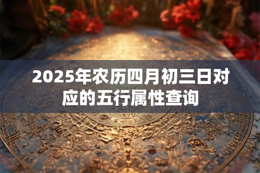 2026年农历四月初三日对应的五行属性查询 2026年农历四月初三日对应的五行属性查询