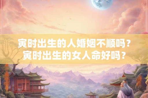 寅时出生的人婚姻不顺吗？寅时出生的女人命好吗？