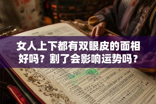 女人上下都有双眼皮的面相好吗？割了会影响运势吗？