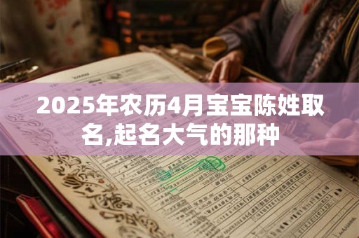 2025年农历4月宝宝陈姓取名,起名大气的那种