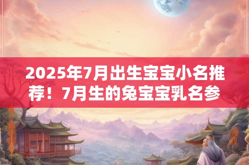 详细阅读:2025年7月出生宝宝小名推荐!7月生的兔宝宝乳名参考 2025年7月出生宝宝小名推荐!7月生的兔宝宝乳名参考