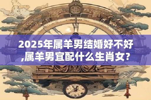 详细阅读:2025年属羊男结婚好不好,属羊男宜配什么生肖女? 2025年属羊男结婚好不好,属羊男宜配什么生肖女?